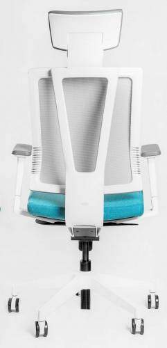 Ортопедическое кресло Falto G1 Белое с синим сиденьем